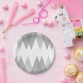 Grijze driehoeken papieren bordje (Feest)