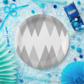 Grijze driehoeken papieren bordje (Feest)