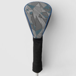 Grijze driehoekige uitknipsels met ruwe donkerblau golfheadcover