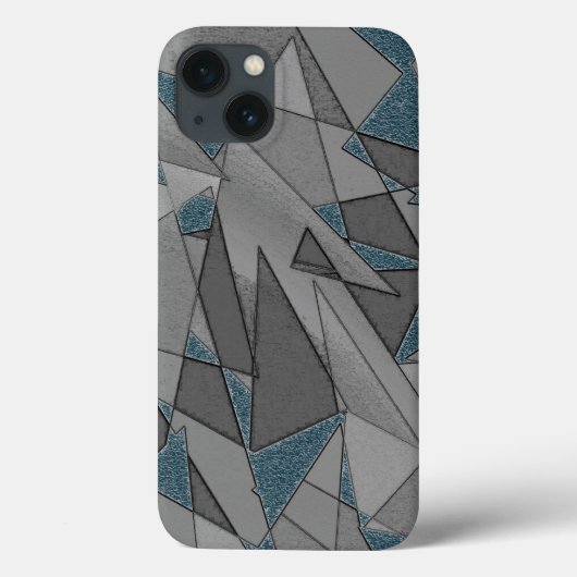 Grijze driehoeksnede met ruwe, donkerblauwe stukke Case-Mate iPhone case (Achterkant)