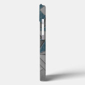 Grijze driehoeksnede met ruwe, donkerblauwe stukke Case-Mate iPhone case (Achterkant / Links)