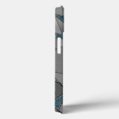 Grijze driehoeksnede met ruwe, donkerblauwe stukke Case-Mate iPhone case (Achterkant / Rechts)