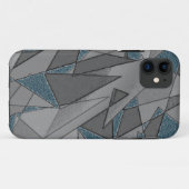 Grijze driehoeksnede met ruwe, donkerblauwe stukke Case-Mate iPhone case (Achterkant (horizontaal))