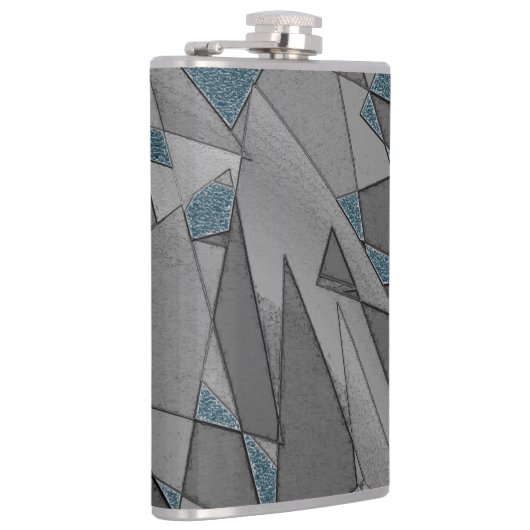 Grijze driehoeksnede met ruwe, donkerblauwe stukke heupfles (Rechts)