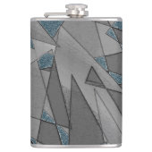 Grijze driehoeksnede met ruwe, donkerblauwe stukke heupfles (Voorkant)