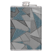 Grijze driehoeksnede met ruwe, donkerblauwe stukke heupfles (Achterkant)