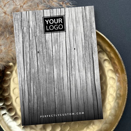 Grijze driftwood, aangepaste logo-oorenkaart visitekaartje