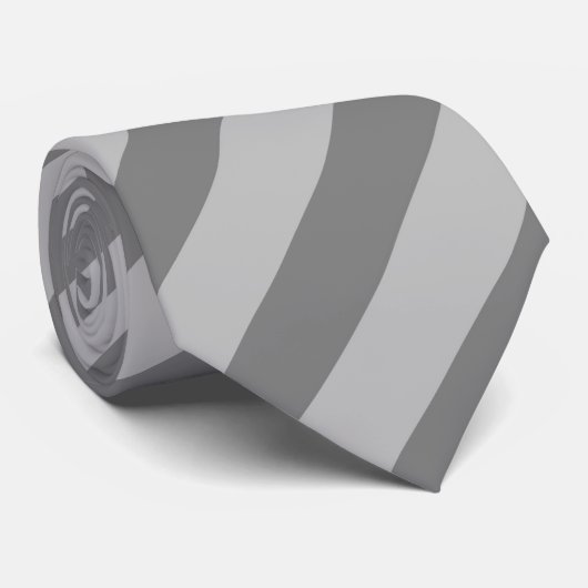 Grijze dubbele streep stropdas (Opgerold)