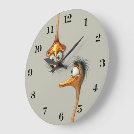 Grijze Duck Wall Clock Grote Klok (Hoek)