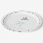 Grijze duivenvliegende waterkont papieren bordje (Gekanteld)