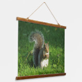 Grijze eekhoorn, Bute Park, Cardiff Hangend Wandkleed (Gebogen)