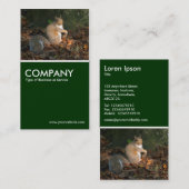 Grijze eekhoorn - Donkergroen Visitekaartje (Voorkant / Achterkant)