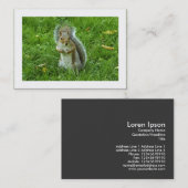 Grijze eekhoorn (geborduurd) visitekaartje (Voorkant / Achterkant)