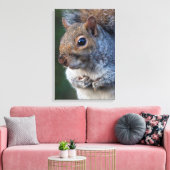 Grijze eekhoorn in canvas print (Insitu (Woonkamer))
