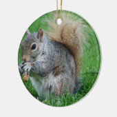 Grijze eekhoorn keramisch ornament (Links)