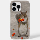Grijze eekhoorn met rode bloem Case-Mate iPhone case (Achterkant)