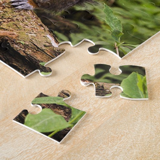 Grijze eekhoorn Puzzle/Jigzaag met tin Legpuzzel (Zijkant)