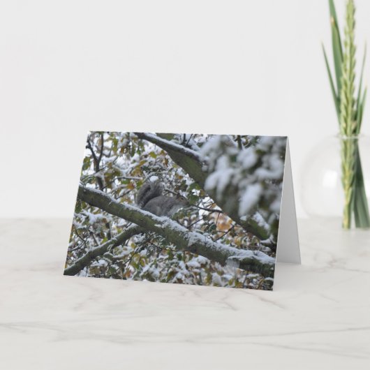 Grijze eekhoornKerstkaart Feestdagen Kaart (Voorkant)