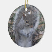 Grijze eekhoornversiering keramisch ornament (Links)