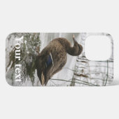 Grijze eend op donker het meer iPhone hoesje (Achterkant horizontaal)