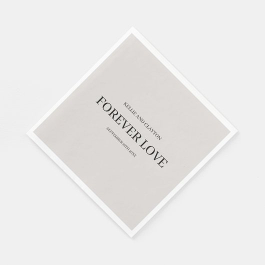 Grijze eenvoudige bruiloft Napkins Servet (Hoek)