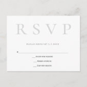 Grijze eenvoudige bruiloft rsvp briefkaarten (Voorkant)