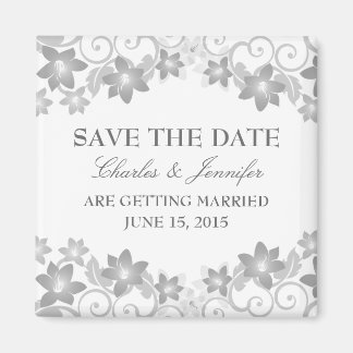 Grijze Eenvoudige Floral sparen de Magneet van de 