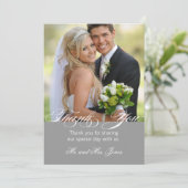 Grijze eenvoudige foto bruiloft Hartelijk dank Bedankkaart