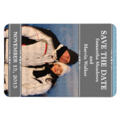 Grijze Eenvoudige Foto Opslaan Datum Magnet Magneet (Horizontaal)