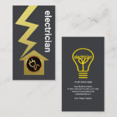 Grijze Eenvoudige gouden blikseminkernen Visitekaartje (Voorkant / Achterkant)