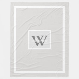 Grijze, eenvoudige Initiaal en naamloze kreet Fleece Deken