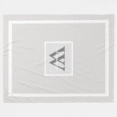 Grijze, eenvoudige Initiaal en naamloze kreet Fleece Deken (Voorkant (Horizontaal))