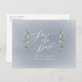 Grijze, eenvoudige kalligrafie rustige bruine brui aankondigingskaart (Voorkant / Achterkant)