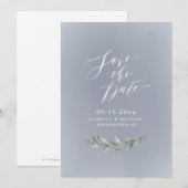 Grijze, eenvoudige kalligrafie rustige bruine brui save the date (Voorkant / Achterkant)