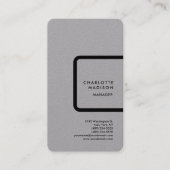 Grijze, eenvoudige minimalistische platte professi visitekaartje (Voorkant)