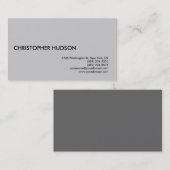 Grijze eenvoudige, moderne consultant-Visitekaartj Visitekaartje (Voorkant / Achterkant)