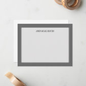 Grijze eenvoudige opmerking notitiekaartje (Voorkant / Achterkant in situ)
