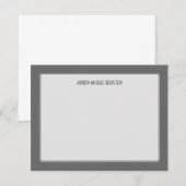 Grijze eenvoudige opmerking notitiekaartje (Voorkant / Achterkant)