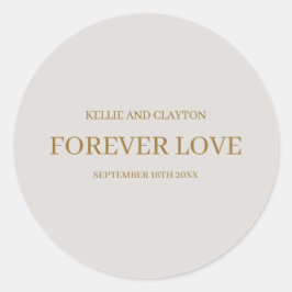 Grijze Eenvoudige Trouw Klassieke Ronde Sticker