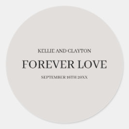 Grijze Eenvoudige Trouw Klassieke Ronde Sticker