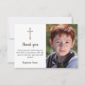 Grijze eerste Heilige Communie Hartelijk dank Bedankkaart (Voorkant)
