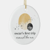 Grijze eerste reis rond de zon keramisch ornament (Rechts)