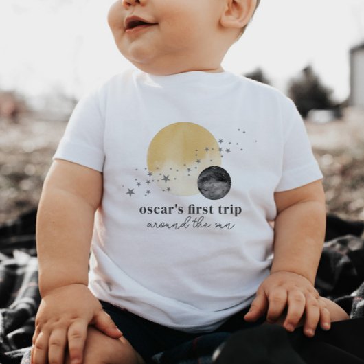 Grijze eerste reis rond de zon kinder shirts