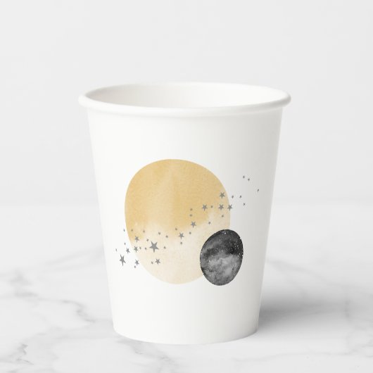 Grijze eerste reis rond de zon papieren bekers (Voorkant)