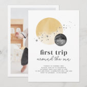 Grijze eerste reis rond de zondag kaart (Voorkant / Achterkant)