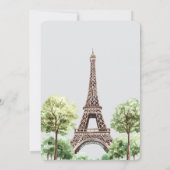 Grijze Eiffeltoren Parijs bruiloft Kaart (Achterkant)