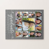 Grijze eindexamen K–12 Script Harten Fotocollage Legpuzzel (Horizontaal)