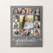 Grijze eindexamen K–12 Script Harten Fotocollage Legpuzzel (Verticaal)