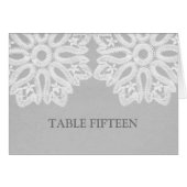 Grijze elastische kant tabelnummer Kaart (Voorkant Horizontaal)