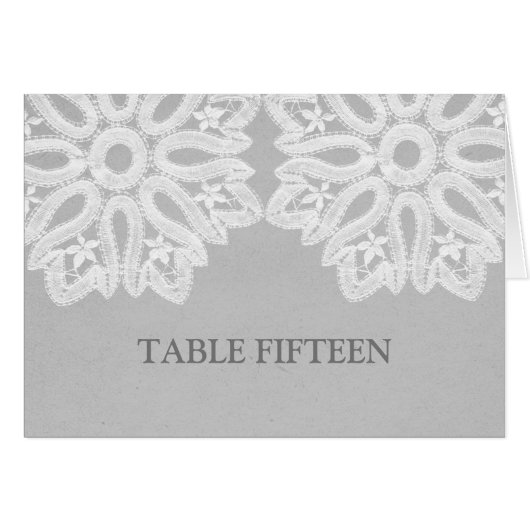 Grijze elastische kant tabelnummer Kaart (Voorkant Horizontaal)